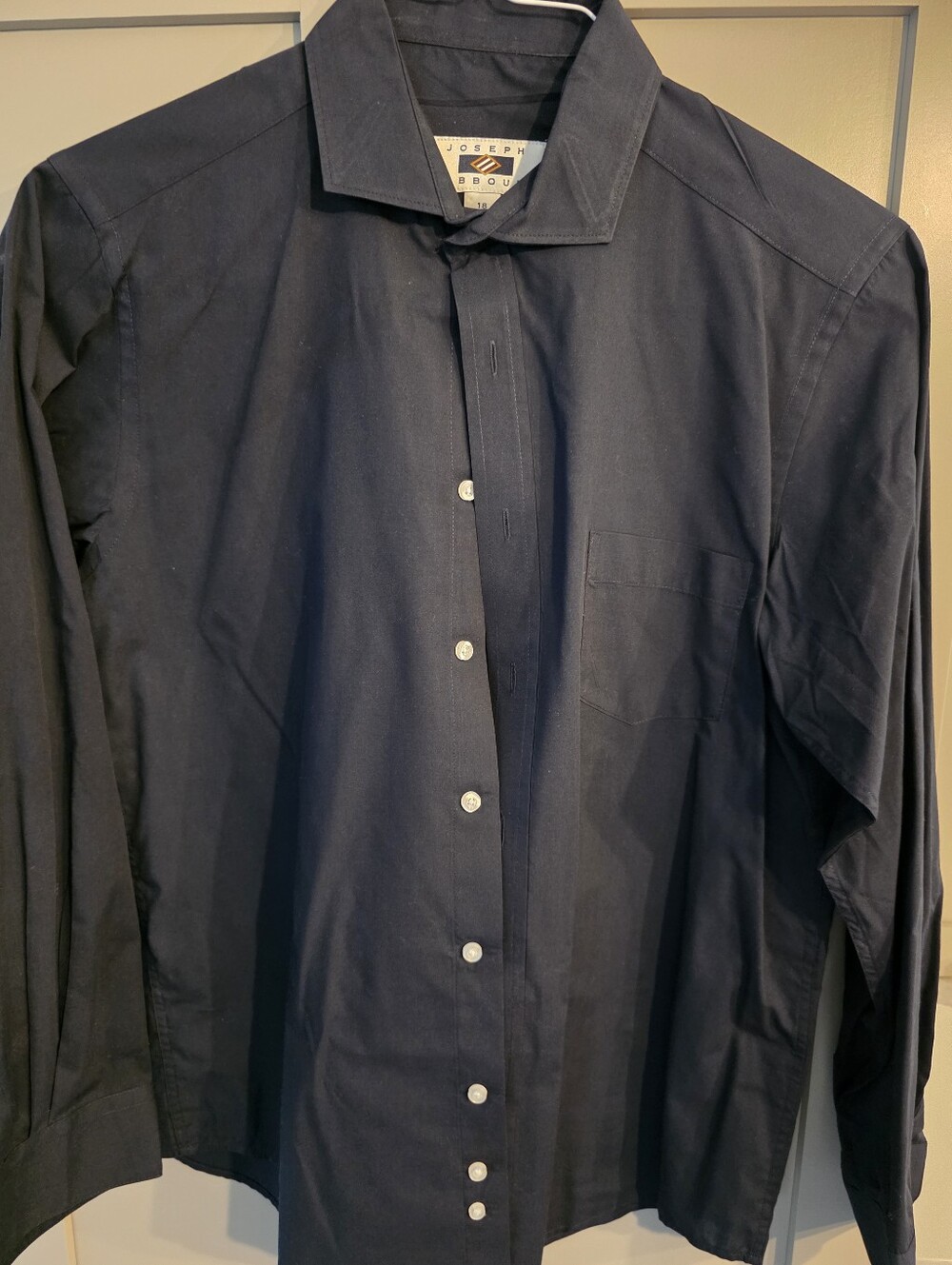 Boys Joseph Abboud Dark Navy Dress Shirt with Chest Pocket. Size 18.